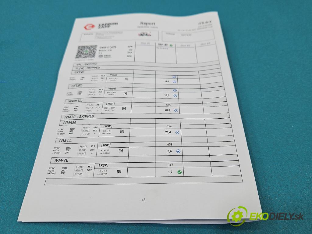 Volvo V70 II 1999-2007 2.4 D5 163 HP manual 120 kW 2401 cm3 5- vstrek 0445110078 (Vstrekovač paliva)