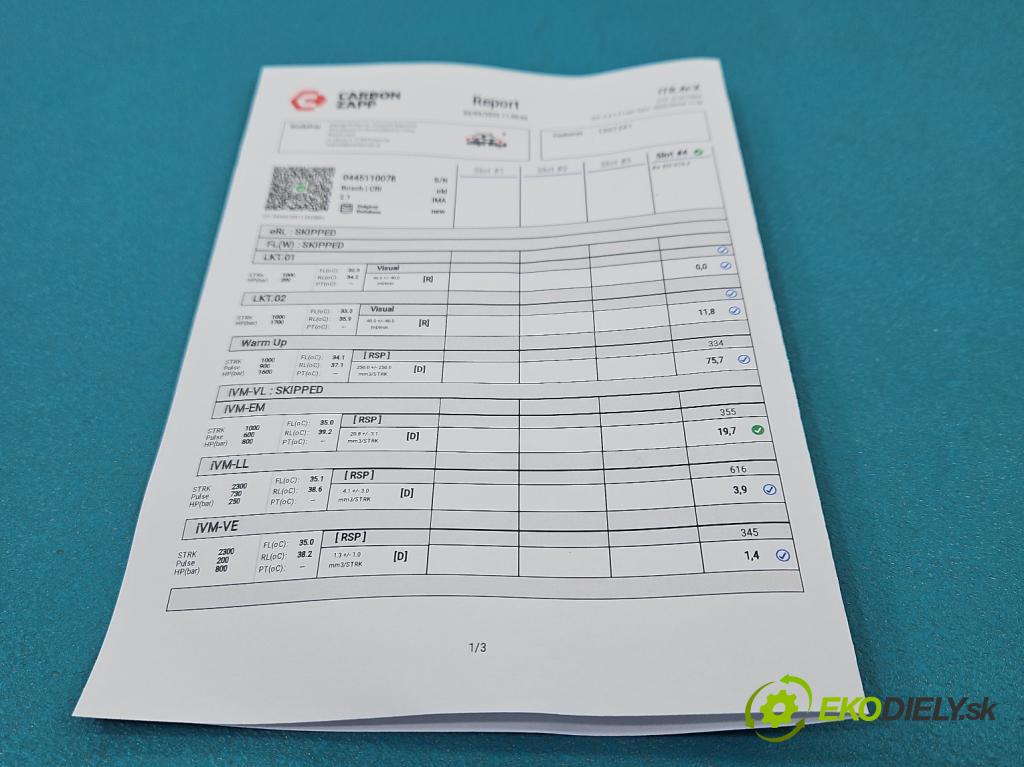 Volvo V70 II 1999-2007 2.4 D5 163 HP manual 120 kW 2401 cm3 5- vstrek 0445110078 (Vstrekovač paliva)