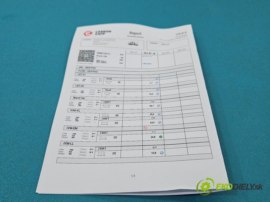 Alfa romeo 156 1.9 JTD 140 HP manual 103 kW 1910 cm3 5- vstrek 0445110111 (Vstrekovač paliva)