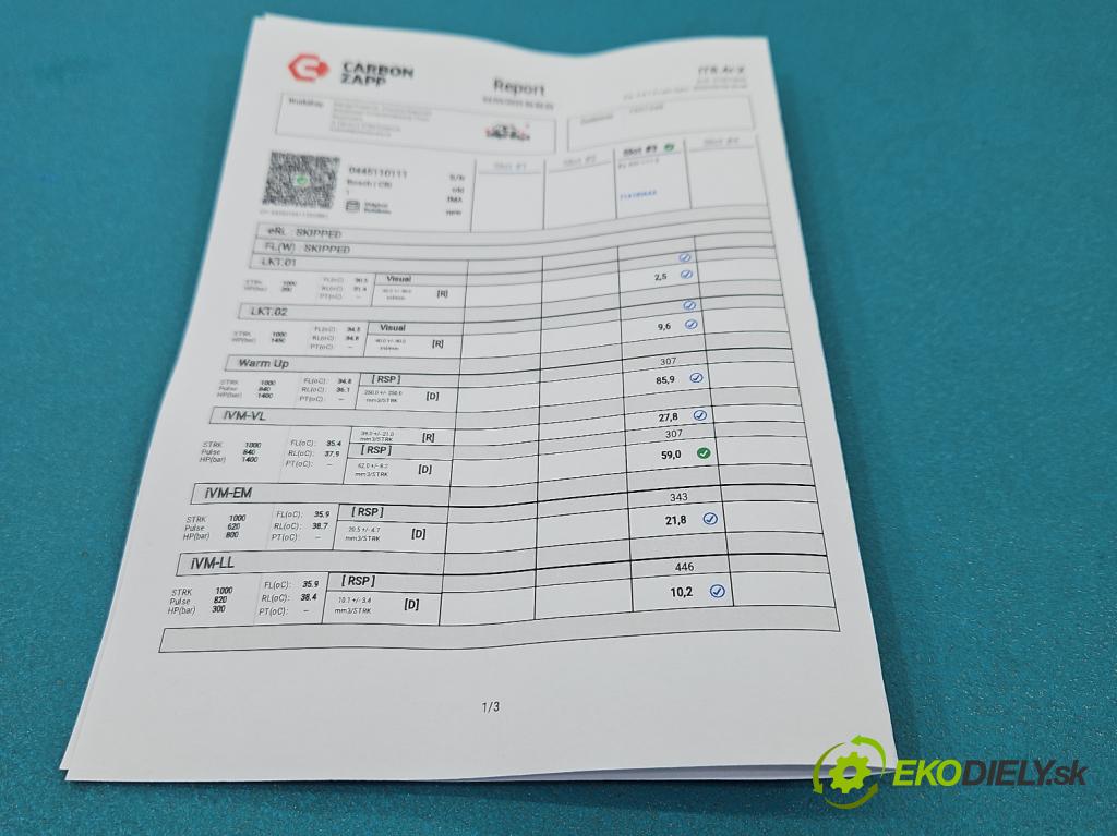 Alfa romeo 156 1.9 JTD 140 HP manual 103 kW 1910 cm3 5- vstrek 0445110111 (Vstrekovač paliva)