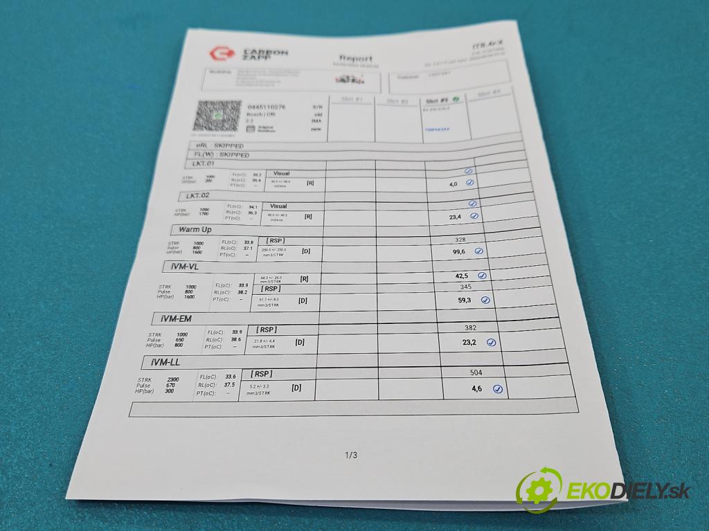 Opel Vectra C 2002-2008 1.9 cdti 120 HP manual 88 kW 1910 cm3 5- vstrek 0445110276 (Vstrekovač paliva)