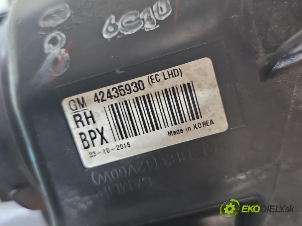 Opel Mokka A 2012-2019 1.4 T 140 hp manual 103 kW 1364 cm3 5- světlo pravý 42435930 (Pravé přední světlo)