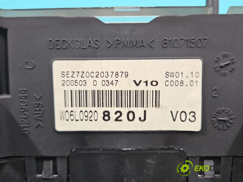 Seat Cordoba II 6L 2002-2008 1.4 tdi 75 HP manual 55 kW 1422 cm3 4- prístrojovka/ budíky 81071507 (Prístrojová doska)