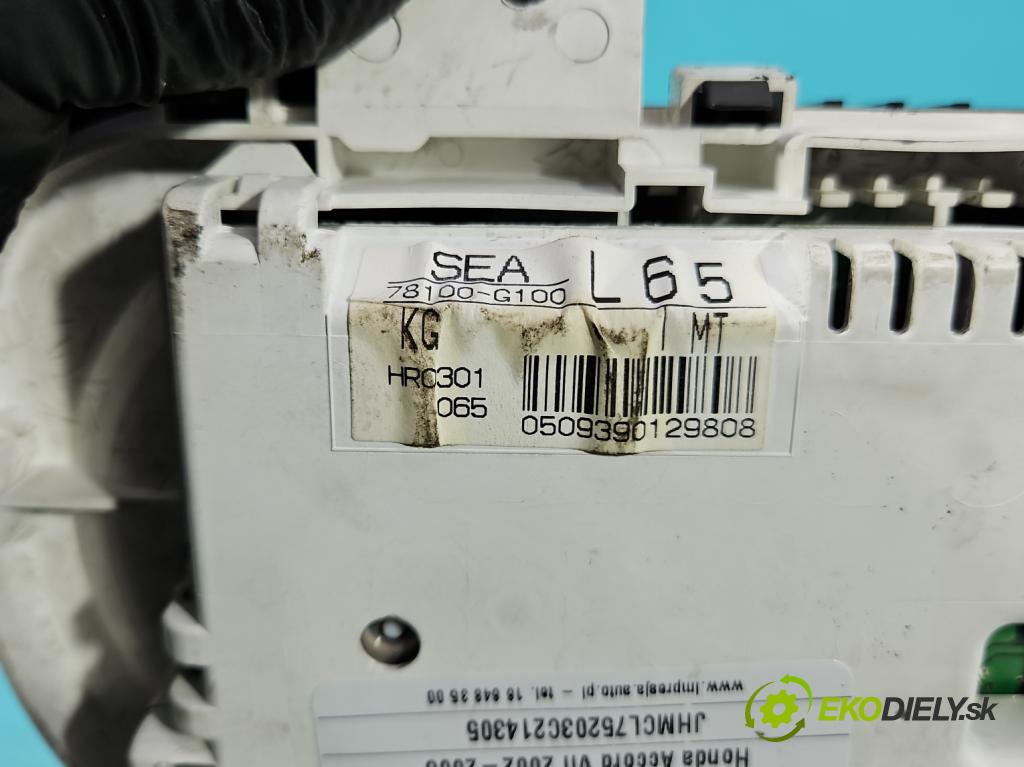 Honda Accord VII 2002-2008 2.0 16V 155 HP manual 114 kW 1998 cm3 4- prístrojovka/ budíky 78100-G100 (Prístrojová doska)