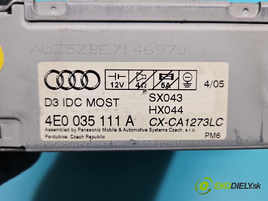 Audi A8 D3 2002-2009 3.0 tdi 232KM automatic 171 kW 2967 cm3 4- Měnič: cd 4E0035111A (CD měnič)