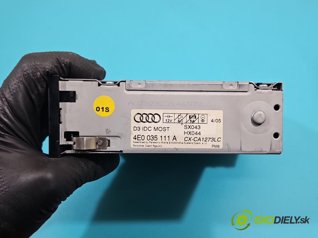 Audi A8 D3 2002-2009 3.0 tdi 232KM automatic 171 kW 2967 cm3 4- Měnič: cd 4E0035111A (CD měnič)