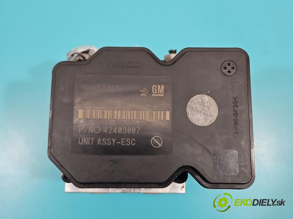 Opel Mokka A 2012-2019 1.4 T 140 hp manual 103 kW 1364 cm3 5- čerpadlo abs 42403007 (Pumpa ABS)