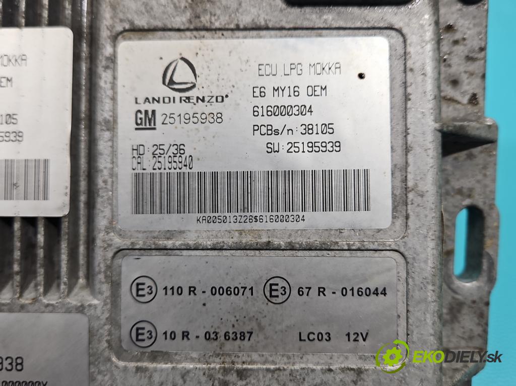 Opel Mokka A 2012-2019 1.4 T 140 hp manual 103 kW 1364 cm3 5- řídící jednotka LPG 25195938