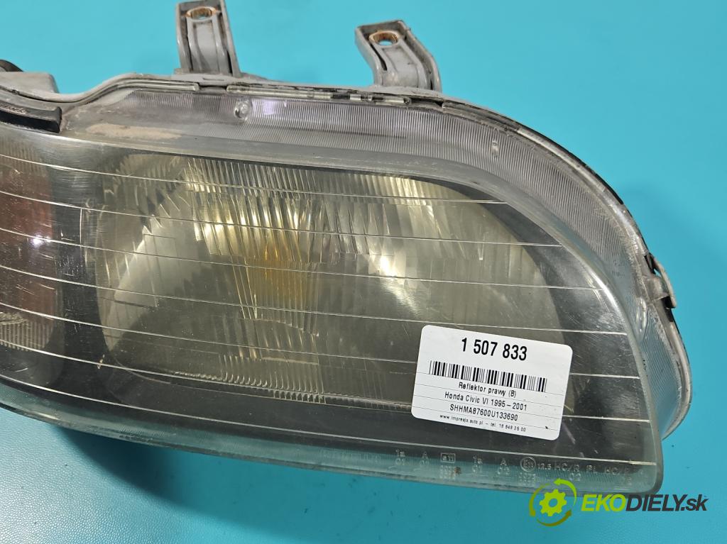 Honda Civic VI 1995-2001 1.4 16v 90 HP manual 66 kW 1396 cm3 5- Reflektor: pravý  (Svetlo predné pravé)