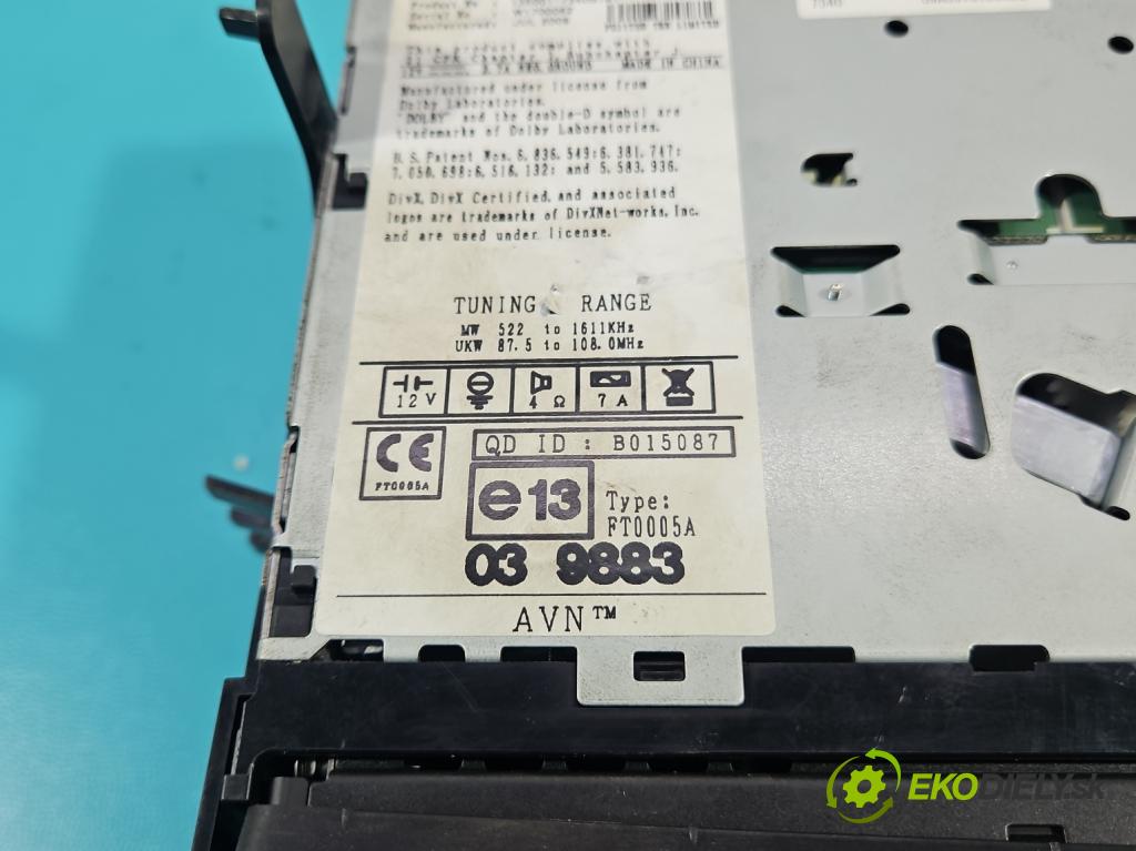 Subaru Legacy V 2009-2014 2.0 D boxer 150 HP manual 110 kW 1998 cm3 5- Radio ECLIPSE AVN726EE