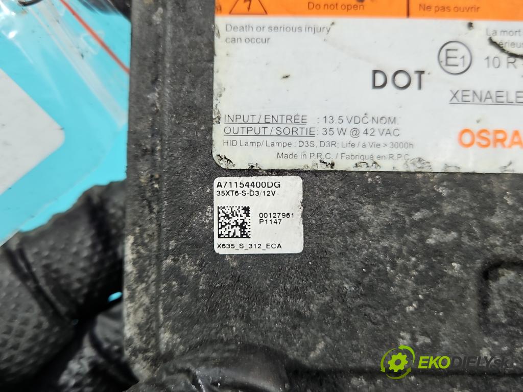 Ford Focus Mk3 2010-2018 1.6 tdci 116 HP manual 85 kW 1560 cm3 5- střídač: xenon A71154400DG (Riadiaca jednotka xenónu)