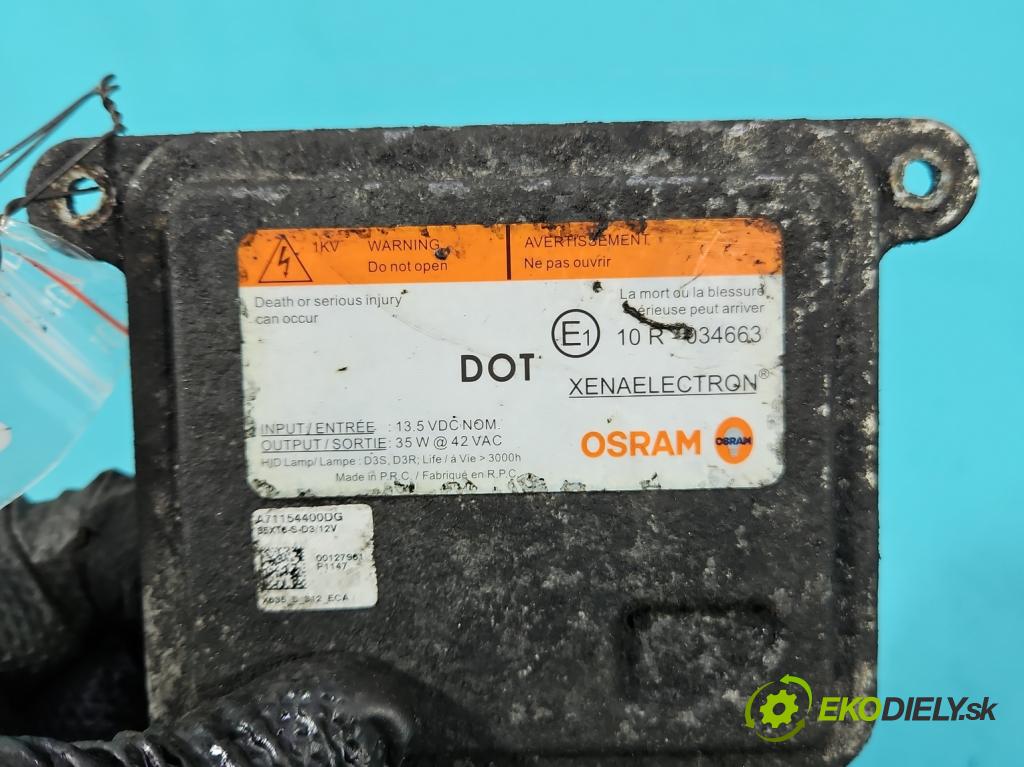 Ford Focus Mk3 2010-2018 1.6 tdci 116 HP manual 85 kW 1560 cm3 5- střídač: xenon A71154400DG (Riadiaca jednotka xenónu)