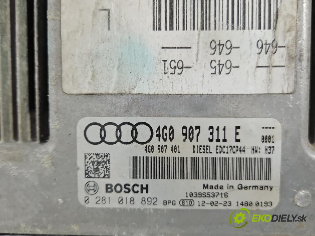 Audi A6 C7 2011-2018 3.0 tdi 204 HP automatic 150 kW 2967 cm3 4- riadiaca jednotka motora 4G0907311E
