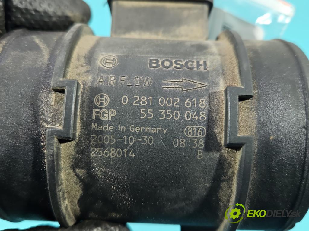 Fiat Croma II 2005-2010 1.9 jtd 150 HP manual 110 kW 1910 cm3 5- průtokoměr: 0281002618 (Váha vzduchu)