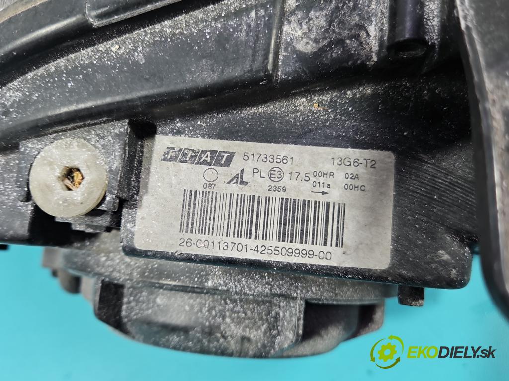 Fiat Croma II 2005-2010 1.9 jtd 150 HP manual 110 kW 1910 cm3 5- Reflektor: ľavý 51733561 (Kľučka dverí ostatné)