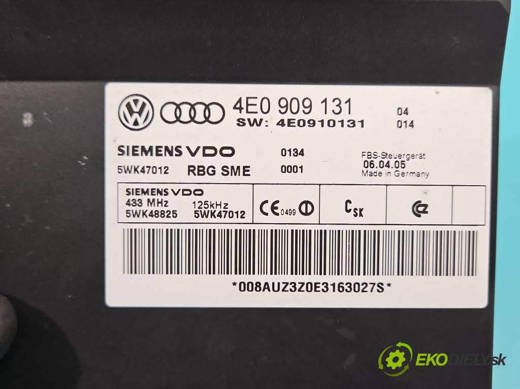 Audi A8 D3 2002-2009 3.0 tdi 232KM automatic 171 kW 2967 cm3 4- riadiaca jednotka ostatné 4E0909131