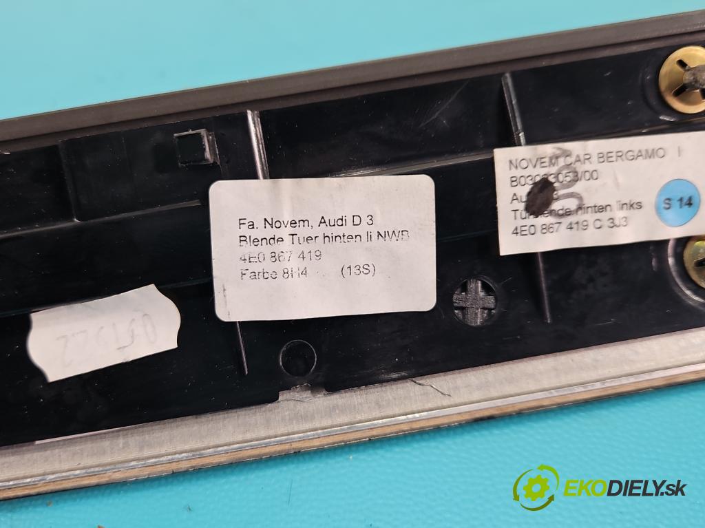 Audi A8 D3 2002-2009 3.0 tdi 232KM automatic 171 kW 2967 cm3 4- lišta ozdobná interiéry: 4E1857115C