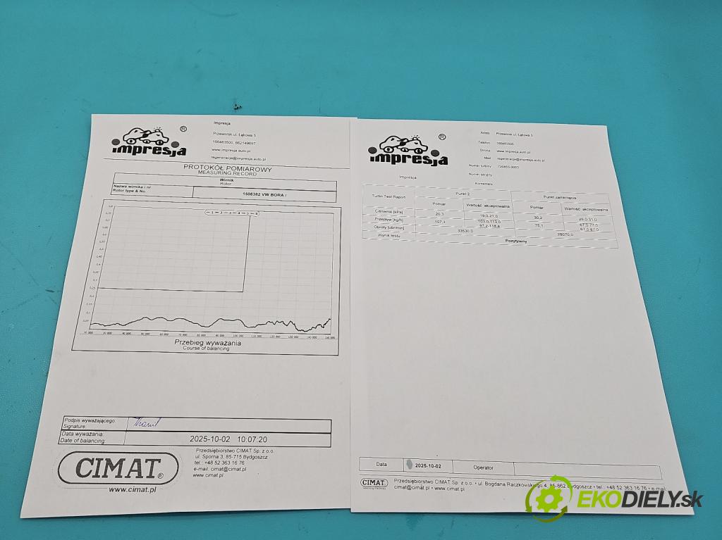 Vw Bora 1.9 tdi 131 hp automatic 96 kW 1896 cm3 5- Turbodmychadlo repasováno 720855-3