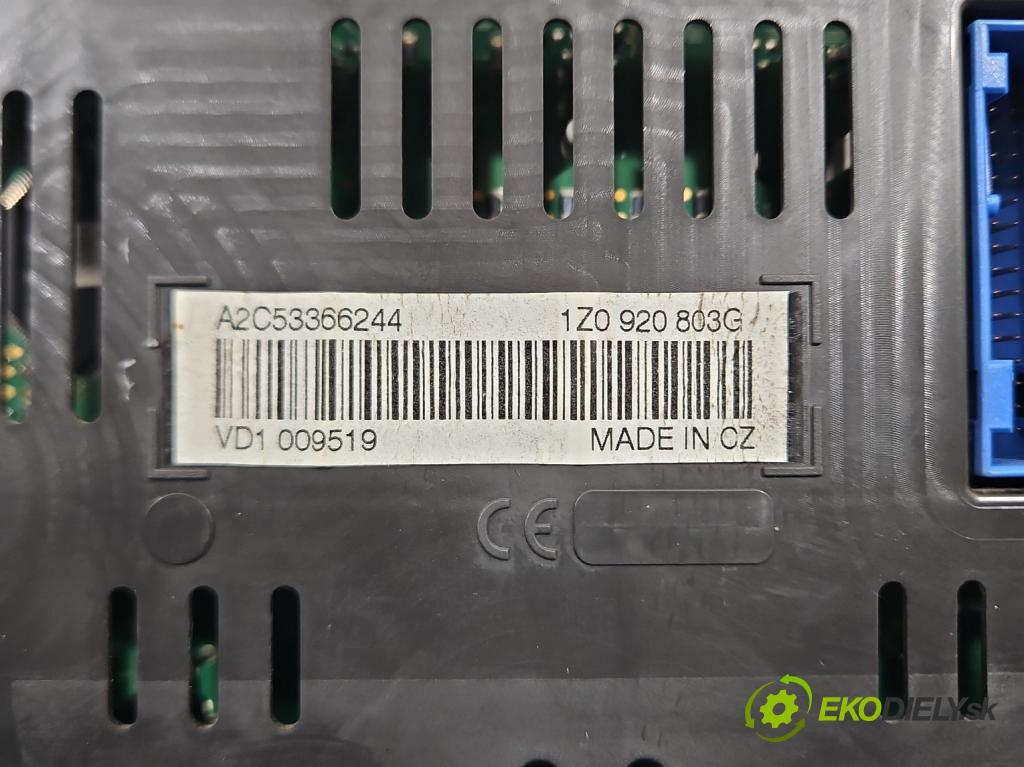 Skoda Octavia II 2004-2013 1.9 tdi 105 HP manual 77 kW 1896 cm3 5- prístrojovka/ budíky A2C53366244 (Prístrojová doska)