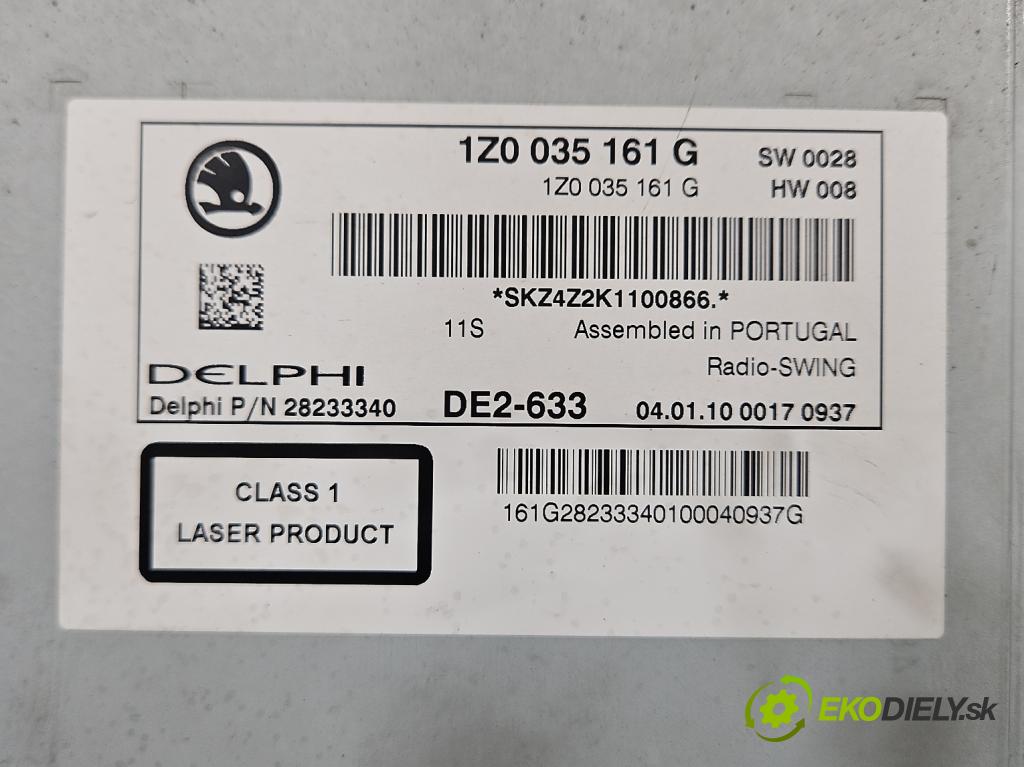 Skoda Octavia II 2004-2013 1.9 tdi 105 HP manual 77 kW 1896 cm3 5- Radio originál 1Z0035161G