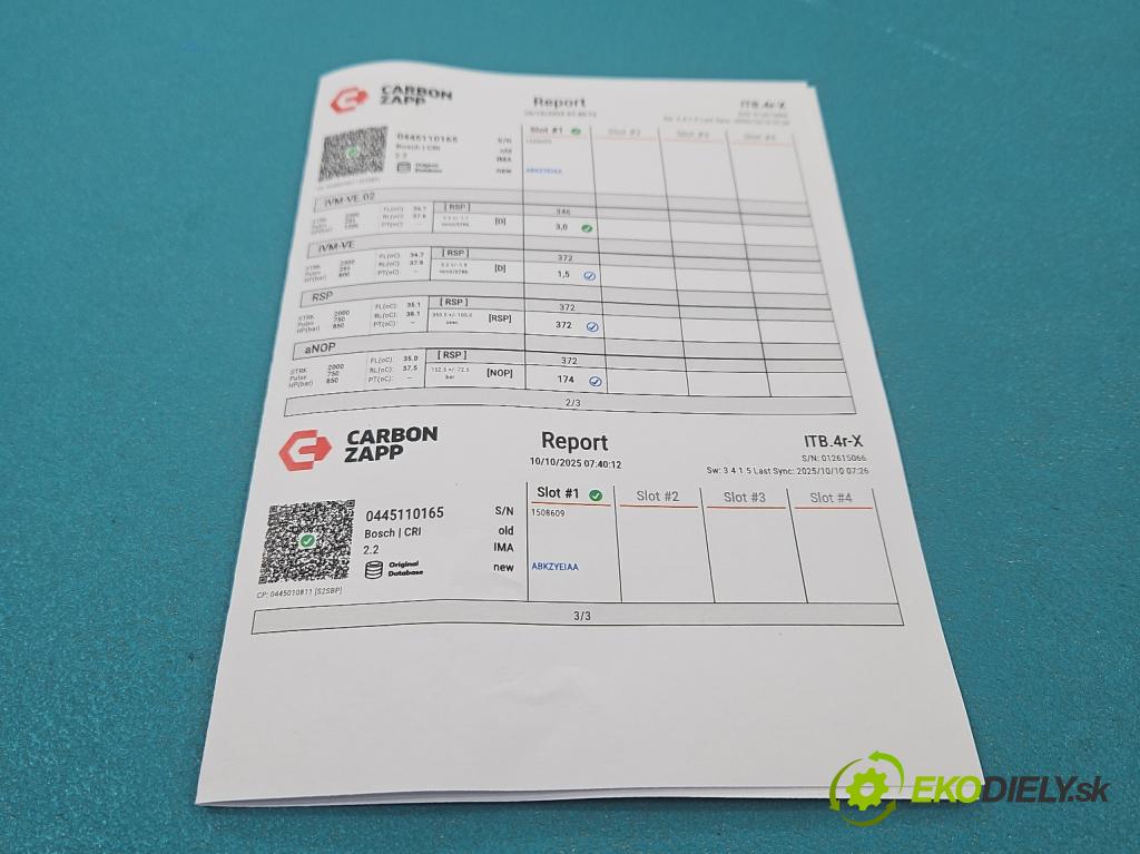 Opel Zafira B 2005-2014 1.9 cdti 120 HP manual 88 kW 1910 cm3 5- vstrek 0445110165 (Vstrekovač paliva)