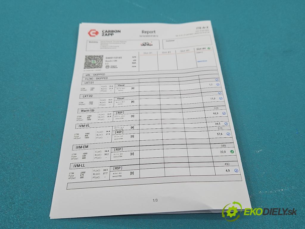 Opel Zafira B 2005-2014 1.9 cdti 120 HP manual 88 kW 1910 cm3 5- vstrek 0445110165 (Vstrekovač paliva)