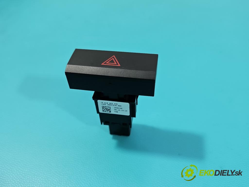 Seat Ibiza IV 6J 2008-2017 1.6 tdi 105 hp manual 77 kW 1598 cm3 5- Přepínač světel nouzový: 6J0953235