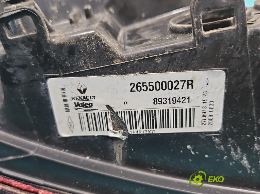 Renault Megane III 2008-2016 1.5 dci 110 hp manual 81 kW 1461 cm3 5- světlo zadní pravé 265500027R (Klika dveří ostatní)