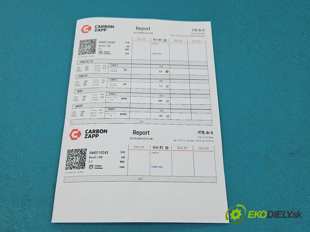 Alfa romeo 159 1.9 jtd 150 HP manual 110 kW 1910 cm3 5- vstrek 0445110243 (Vstrekovač paliva)