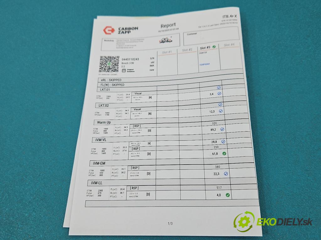 Alfa romeo 159 1.9 jtd 150 HP manual 110 kW 1910 cm3 5- vstrek 0445110243 (Vstrekovač paliva)