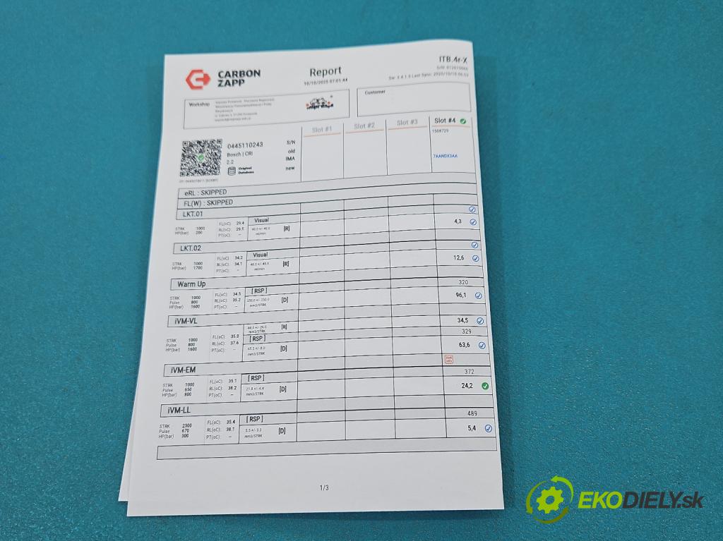 Alfa romeo 159 1.9 jtd 150 hp manual 110 kW 1910 cm3 5- vstřikovač 0445110243 (Vstřikovač paliva)