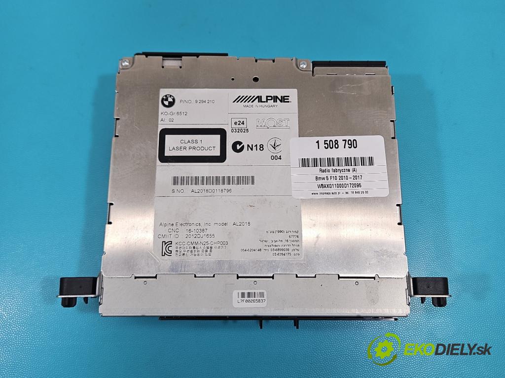 Bmw 5 F10 2010-2017 2.0b 184hp automatic 135 kW 1997 cm3 4- Radio originál 9294210