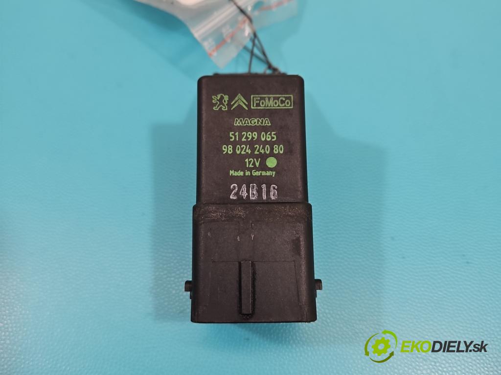 Peugeot Partner II 2008-2018 1.6 hdi 90 HP manual 66 kW 1560 cm3 5- Relé: svíčky: zařicích: 9802424080 (Relé)