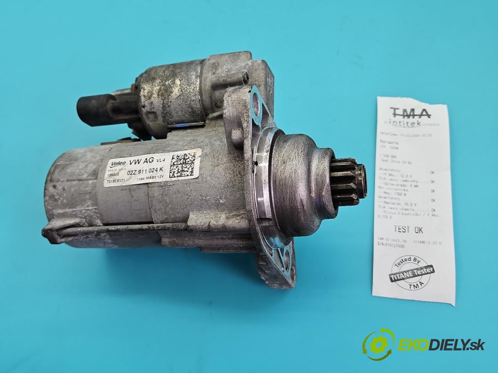 Seat Ibiza IV 6J 2008-2017 1.6 tdi 105 HP manual 77 kW 1598 cm3 5- štartér 02Z911024K (Štartér)