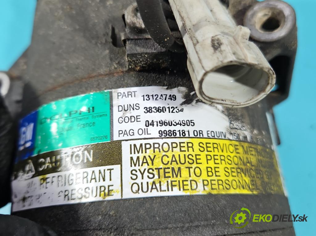 Opel Astra III 2004-2014 1.8 16V 125 HP manual 92 kW 1796 cm3 3- Kompresor: klimatizácie 13124749 (Kompresor klimatizácie)
