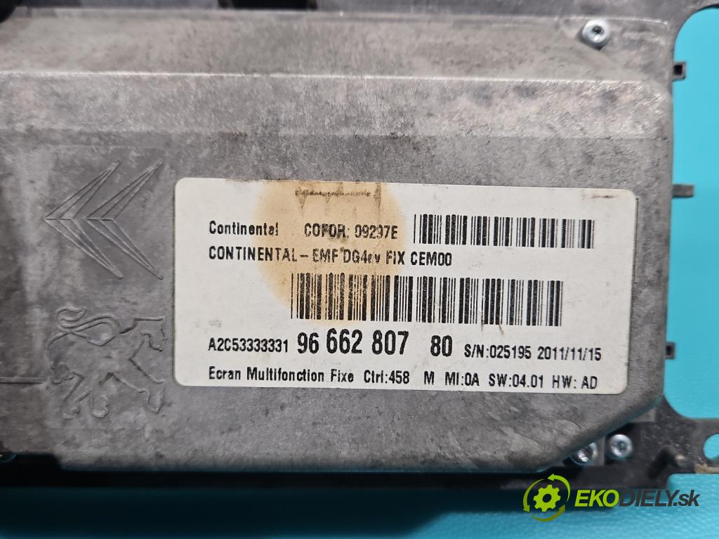 Peugeot 508 I 2010-2018 1.6 hdi 111KM manual 82 kW 1560 cm3 4- Zobrazit: 9666280780 (Prístrojová doska)