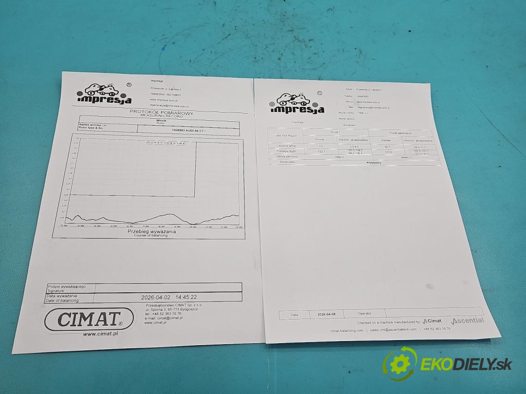 Audi A6 C7 2011-2018 3.0 tdi 204 HP automatic 150 kW 2967 cm3 4- turbodúchadlo, turbo repasovaná 799672-2