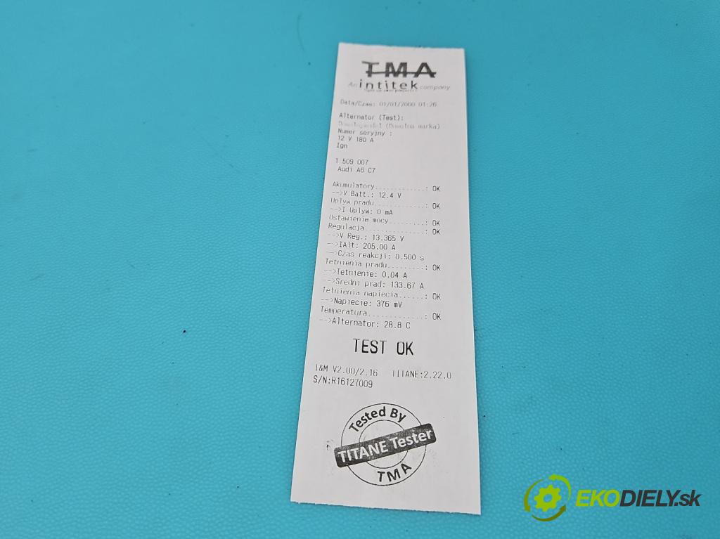 Audi A6 C7 2011-2018 3.0 tdi 204 HP automatic 150 kW 2967 cm3 4- Alternator 059903018R (Alternátor)