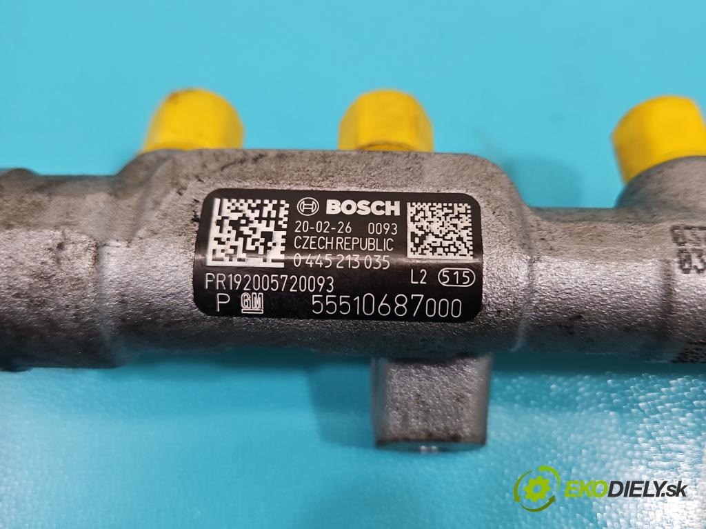 Opel Astra V  2015-2022 1.5 cdti 105 HP manual 77 kW 1496 cm3 5- lišta vstrekovacia 0445213035 (Vstrekovacia lišta)