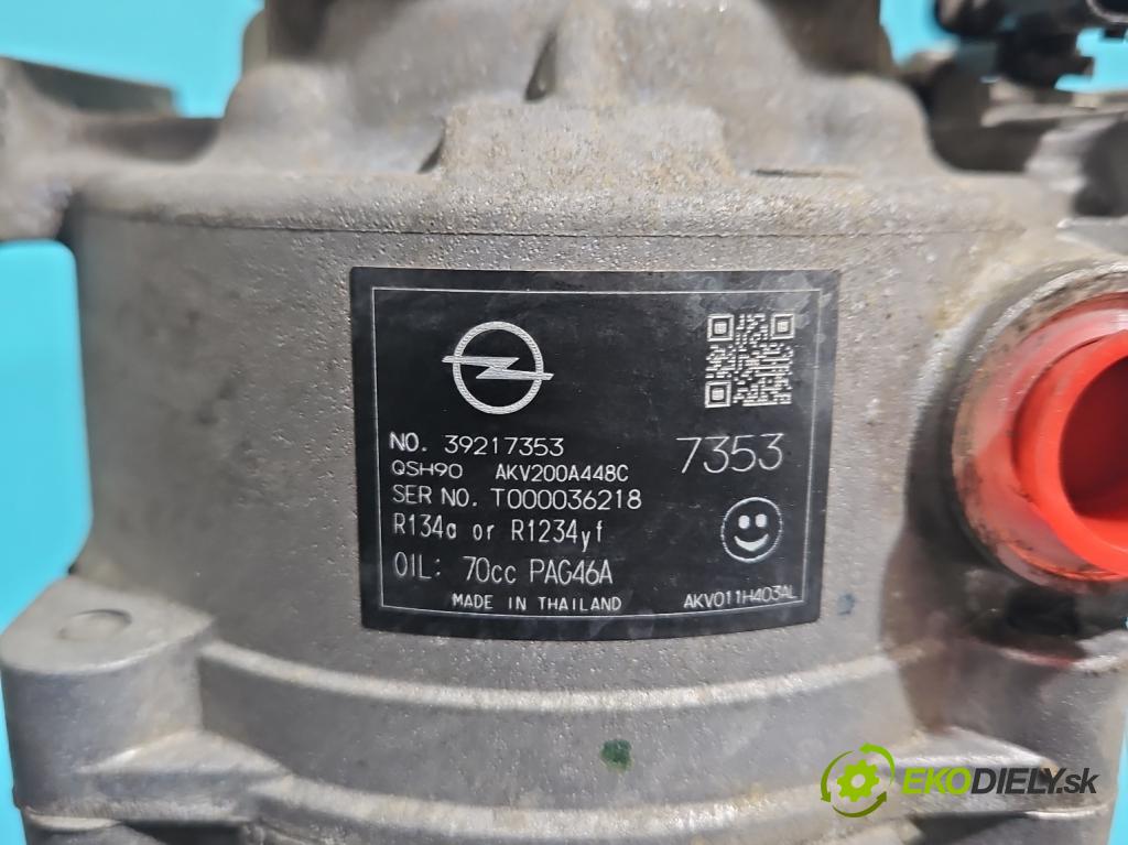 Opel Astra V  2015-2022 1.5 cdti 105 HP manual 77 kW 1496 cm3 5- Kompresor: klimatizácie 39217353 (Kompresor klimatizácie)