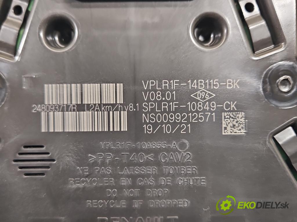 Dacia Sandero III 2020- 1.0 SCe: 91 KM manual 67 kW 999 cm3 5- prístrojovka/ budíky 248093717R (Prístrojová doska)