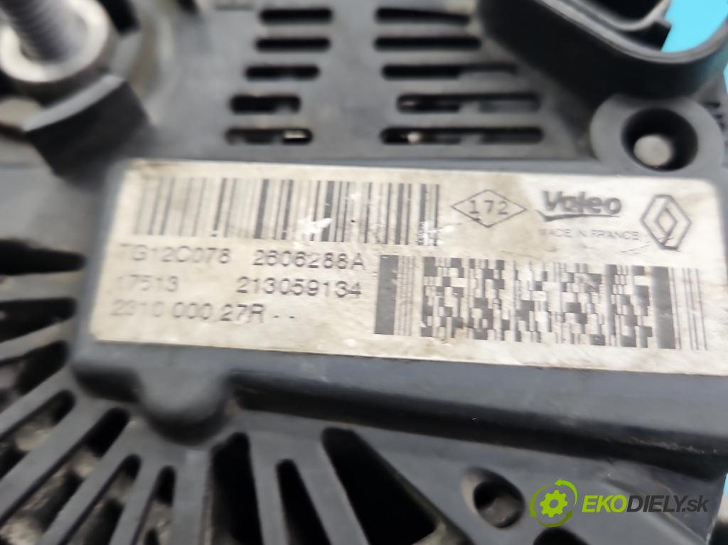 Renault Megane III 2008-2016 1.5 dci 110 HP manual 81 kW 1461 cm3 5- Alternator 231000027R (Alternátor)