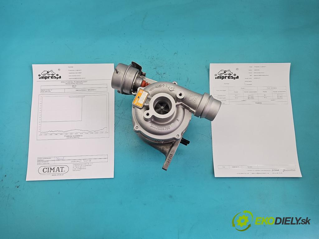 Renault Megane III 2008-2016 1.5 dci 110 HP manual 81 kW 1461 cm3 5- turbodúchadlo, turbo repasovaná 54399700127