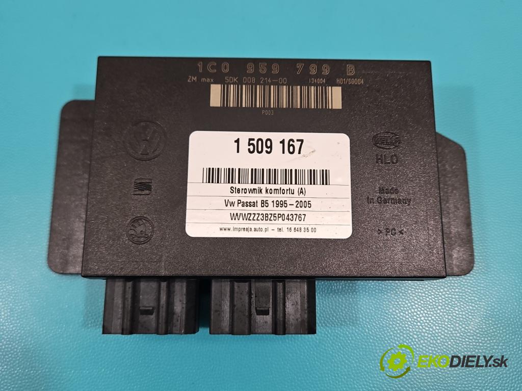 Vw Passat B5 1995-2005 1.9 tdi 101 hp manual 74 kW 1896 cm3 4- řídící jednotka komfortu 1C0959799B