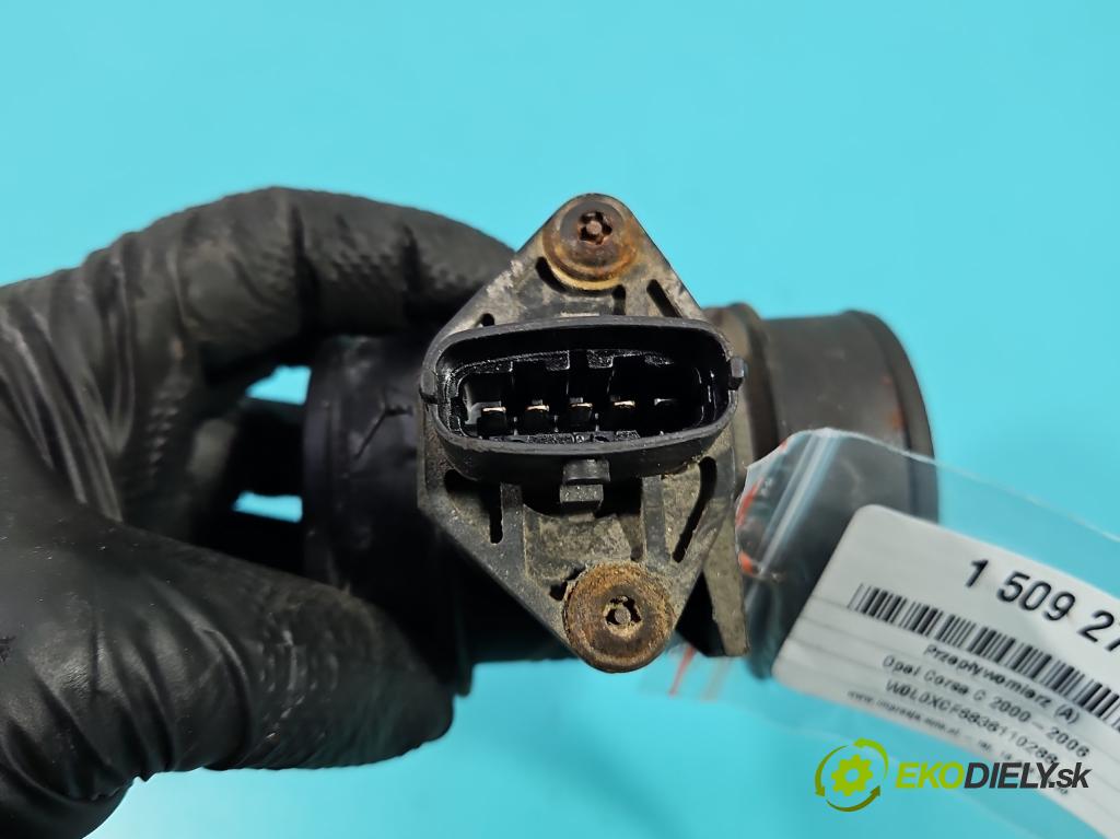 Opel Corsa C 2000-2006 1.0 12v 58 HP manual 43 kW 973 cm3 5- průtokoměr: 0280218031 (Váha vzduchu)