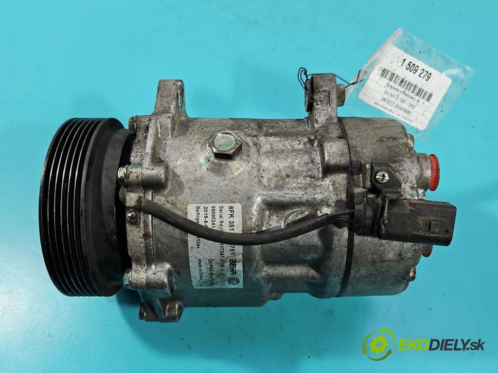 Vw Golf IV 1997-2003 1.9 tdi 101 HP manual 74 kW 1896 cm3 5- Kompresor: klimatizácie 8FK351125751 (Kompresor klimatizácie)