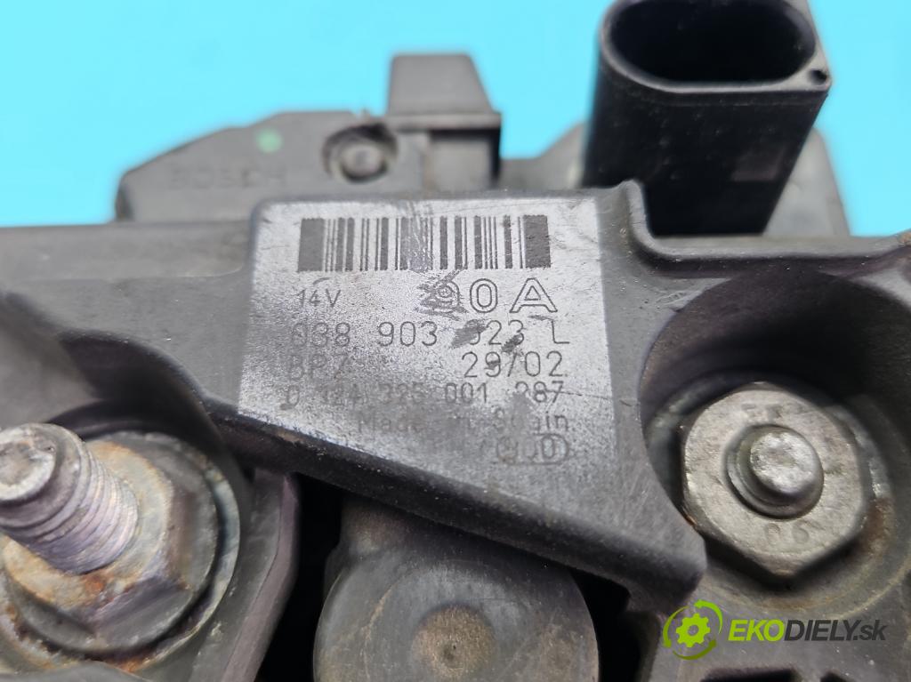 Vw Golf IV 1997-2003 1.9 tdi 101 HP manual 74 kW 1896 cm3 5- Alternator 038903023L (Alternátor)
