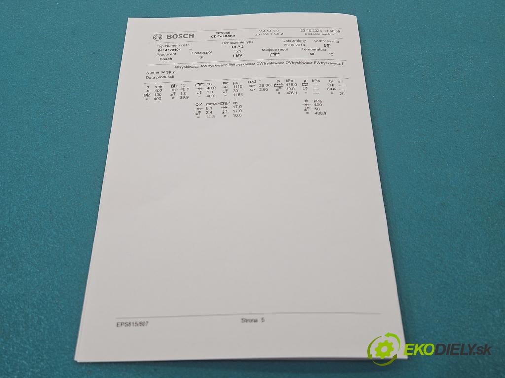 Seat Altea 2.0 tdi 140 HP automatic 103 kW 1968 cm3 5- vstrekovacie čerpadlo 0414720404 (Vstrekovač paliva)