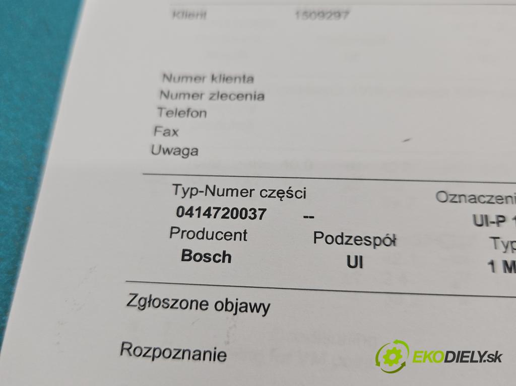 Vw Golf IV 1997-2003 1.9 tdi 101 HP manual 74 kW 1896 cm3 5- vstrekovacie čerpadlo 0414720037 (Vstrekovač paliva)