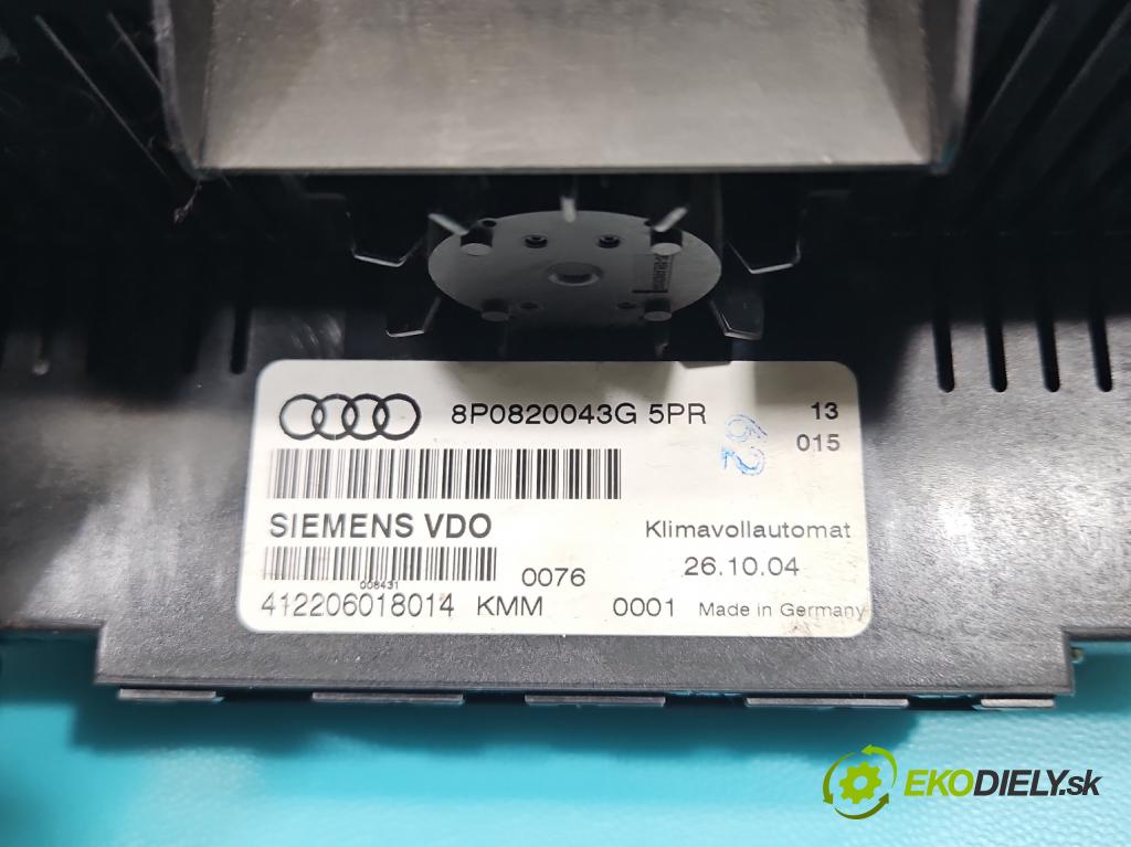 Audi A3 8P 2003-2012 2.0 tdi 140 hp manual 103 kW 1968 cm3 3- palubní deska panel topení 8P0820043G